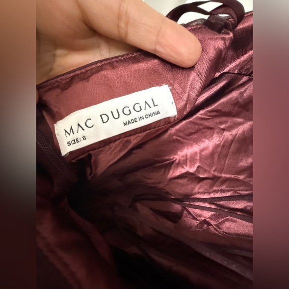NWT | Mac Duggal Bordeaux 67911 Ruffle Tiered Cut-Out Chiffon Gown Size 8 - Picture 13 of 14